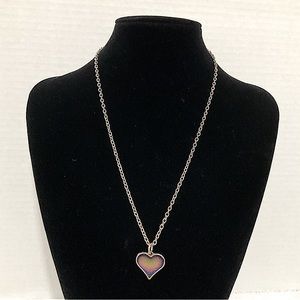 Retro Glittery 💜 Heart Necklace